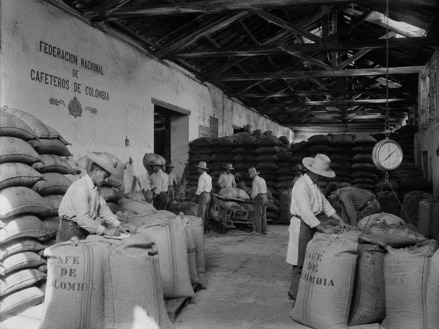 Traditional Colombian coffee sacks